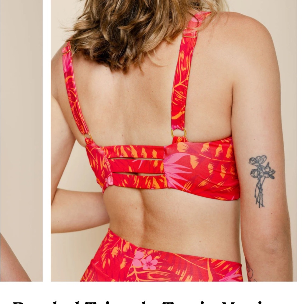 Floral Multi-Color Triangle Bikini Top - Picture 6 of 6